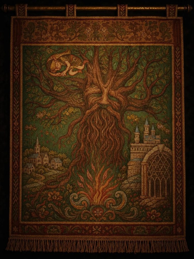 Tapiz de Link Niño y Deku Tree 1er Calabozo - Remake The Legend of Zelda Ocarina of Time